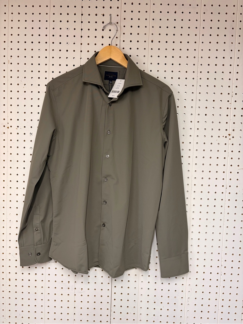 Marc Asher Men's Olive Stretch Dress Shirt